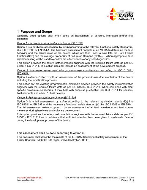 IEC 61508 Functional Safety Assessment Emerson Process ... - Exida