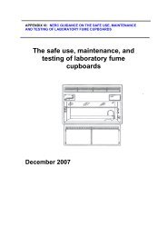 The safe use, maintenance, and testing of laboratory fume cupboards