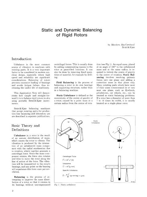 Static and Dynamic Balancing of Rigid Rotors