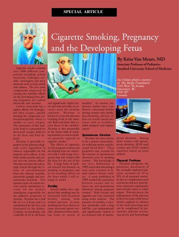 Cigarette Smoking, Pregnancy and the Developing Fetus - Stanford ...