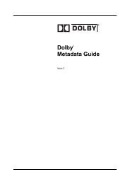 A Guide to Dolby Metadata - Dolby Laboratories Inc.