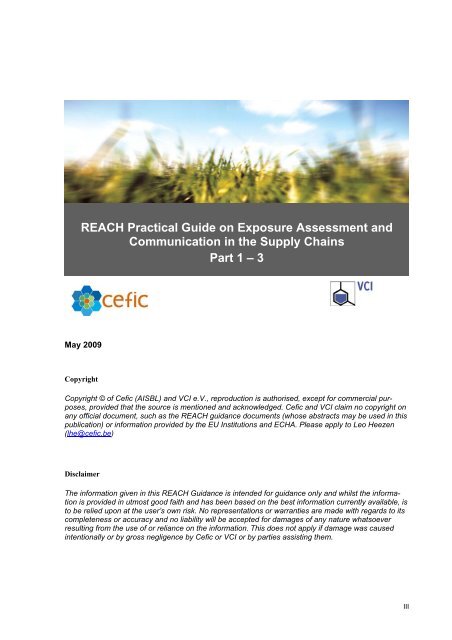 REACH Practical Guide on Exposure Assessment and ... - Cefic