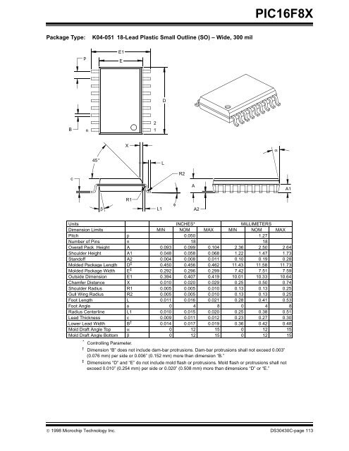 PIC16F8X, 18-Pin FLASH/EEPROM 8-Bit MCU Data Sheet - Microchip