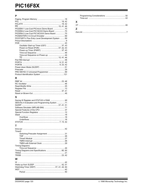 PIC16F8X, 18-Pin FLASH/EEPROM 8-Bit MCU Data Sheet - Microchip