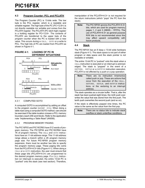 PIC16F8X, 18-Pin FLASH/EEPROM 8-Bit MCU Data Sheet - Microchip