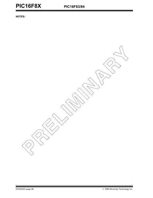 PIC16F8X, 18-Pin FLASH/EEPROM 8-Bit MCU Data Sheet - Microchip