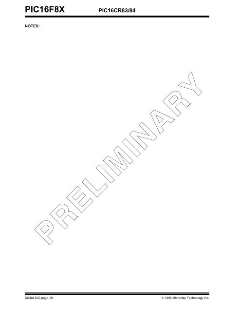 PIC16F8X, 18-Pin FLASH/EEPROM 8-Bit MCU Data Sheet - Microchip