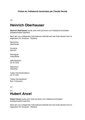 Heinrich Oberhauser Hubert Ancel