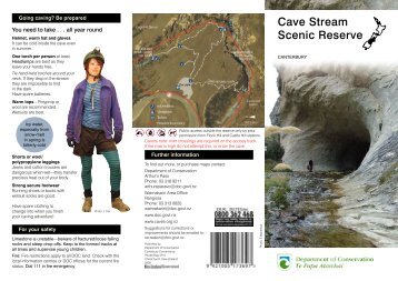 Cave Stream Scenic Reserve brochure - Department of Conservation