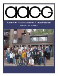 President's Corner (cont.) - American Association for Crystal Growth