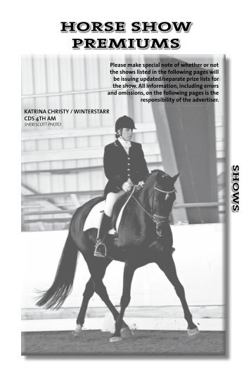 horse show premiums - California Dressage Society