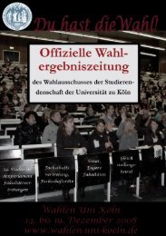 Wahlergebniszeitung - Wahlausschuss - Universität zu Köln