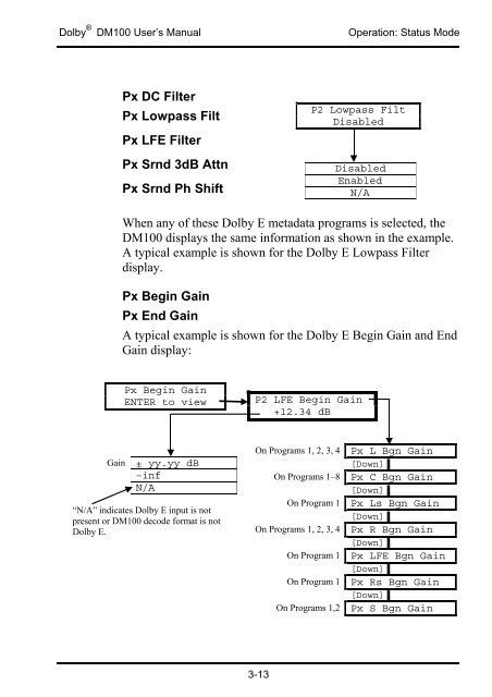 DM100 Bitstream Analyzer User's Manual - Dolby Laboratories Inc.