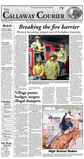 Breaking the fire barrier - Callaway Courier