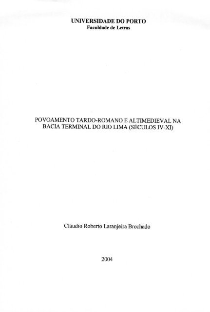 UNIVERSIDADE DO PORTO Faculdade de Letras - Repositório ...