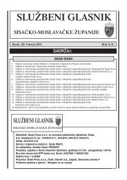 službeni glasnik sisačko-moslavačke županije - Grad Sisak