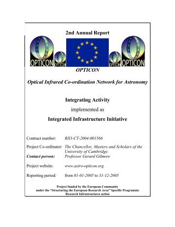 2nd Annual Report OPTICON Optical Infrared Co-ordination ...
