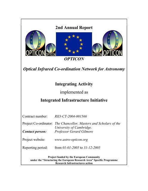 2nd Annual Report OPTICON Optical Infrared Co-ordination ...