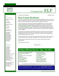 Dear Easton Residents, - Easton Learning Foundation