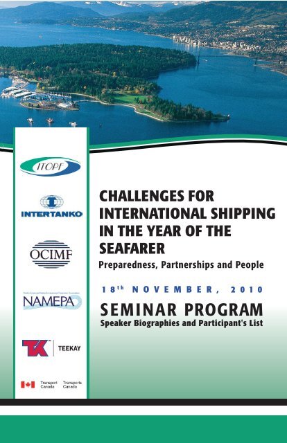 SEMINAR PROGRAM - World Maritime Day