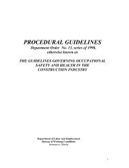 Procedural Guidelines (DO13) - Bureau Of Working Conditions - DOLE