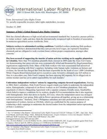 Summary of Dole violations for SRIs.doc.pdf - International Labor ...
