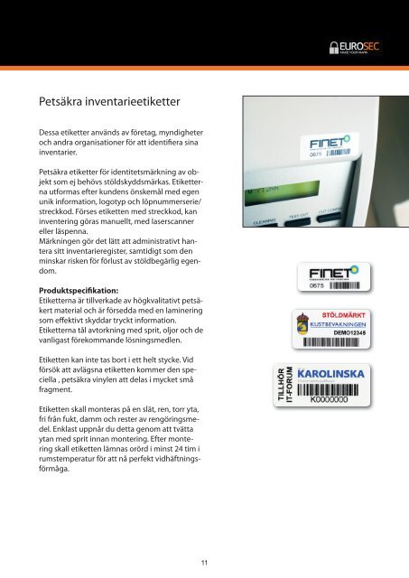 Eurosec AB - Security Marking