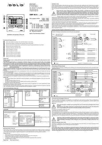 DMP 96 A - ...-2P ⑨ ⑧ ⑦ ⑥ ④ ⑤ ③ ② ⑩ ① - Dold GmbH