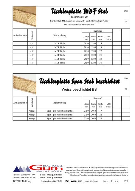 Europäische Laubholzplatten - Sperrholz Guth