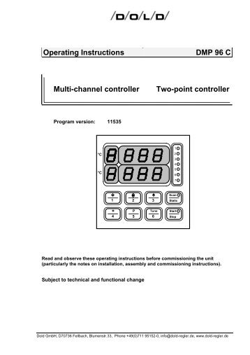 Operating Instructions DMP 96 C Multi-channel ... - Dold GmbH