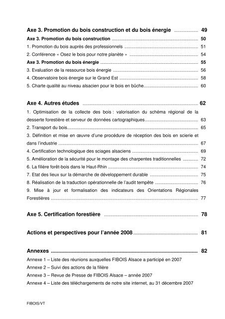 Rapport d'activités 2007 - FIBOIS Alsace