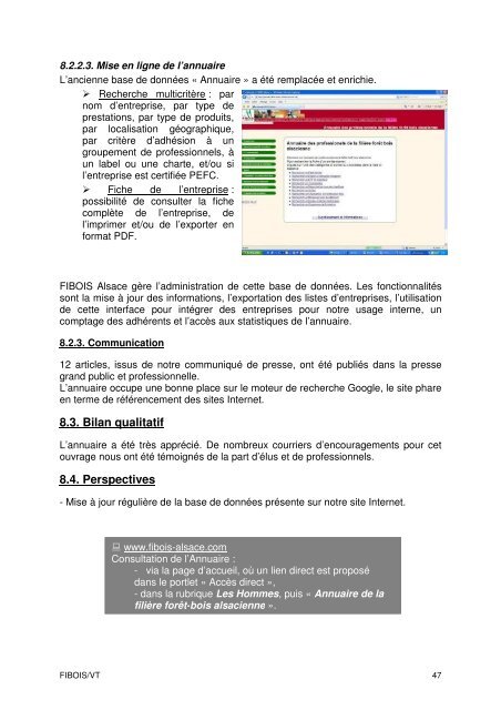 Rapport d'activités 2007 - FIBOIS Alsace