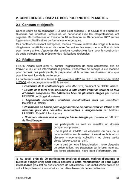 Rapport d'activités 2007 - FIBOIS Alsace