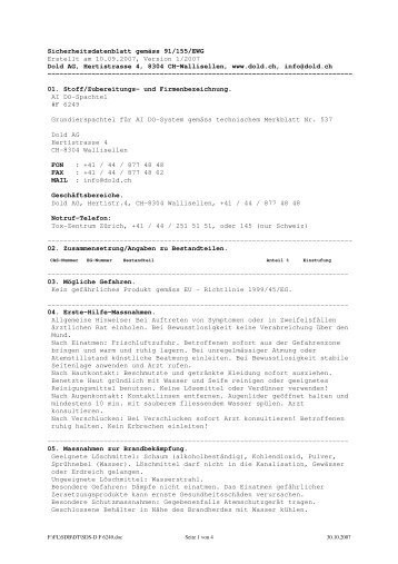 SDS-D F 6249 AI DO-Spachtel - Dold AG