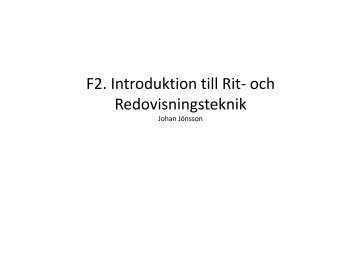 F2. Introduktion till Rit- och Redovisningsteknik