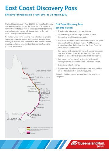 Queensland Rail Travel - East Coast Discovery Pass factsheet