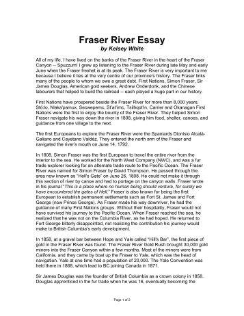 Fraser River Essay - BCIT