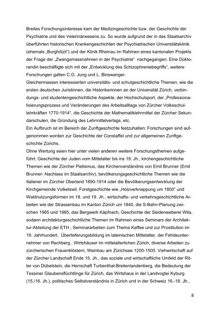 Staatsarchiv Zürich : Jahresbericht 2001 - Staatsarchiv - Kanton Zürich