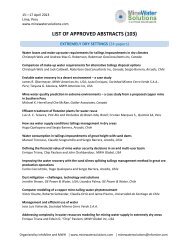 LIST OF APPROVED ABSTRACTS (103) - Mine Water Solutions