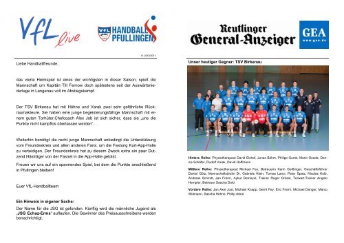 Ausgabe 11 - 2010/2011 | VfL - VfL Pfullingen