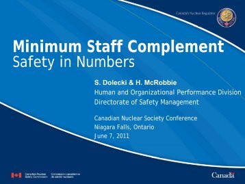 Minimum Staff Complement: Safety in Numbers