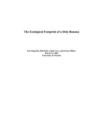 The Ecological Footprint of a Dole Banana - Marietta College