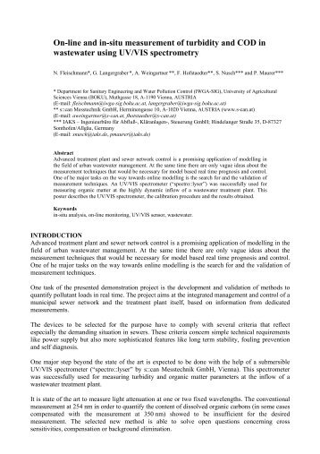 On-line and in-situ measurement of turbidity and COD in ... - S-can