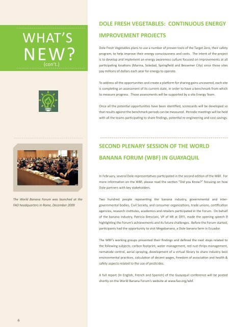 Current Newsletter Print Version - Dole Sustainability