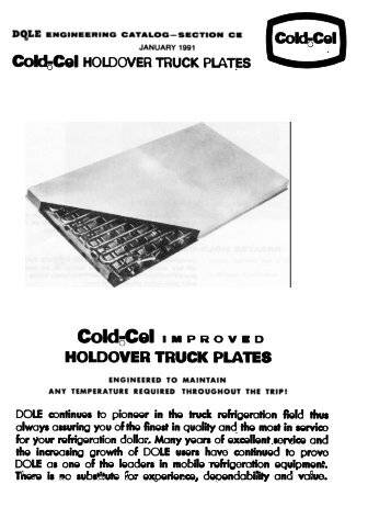 Cold5Cel HOLDOVER TRUCK PLATES - Dole Refrigerating Company