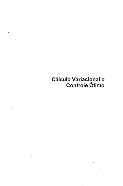 Cálculo Variacional e Controle Otimo - IMPA