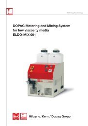 DOPAG Metering and Mixing System for low viscosity media ELDO ...