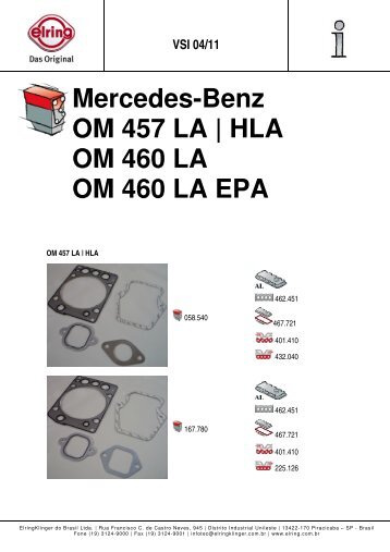 Mercedes-Benz OM 457 LA | HLA OM 460 LA OM 460 LA EPA - Elring