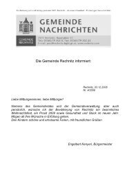 Die Gemeinde Rechnitz informiert: