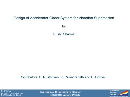 Design of Accelerator Girder System for Vibration Suppression